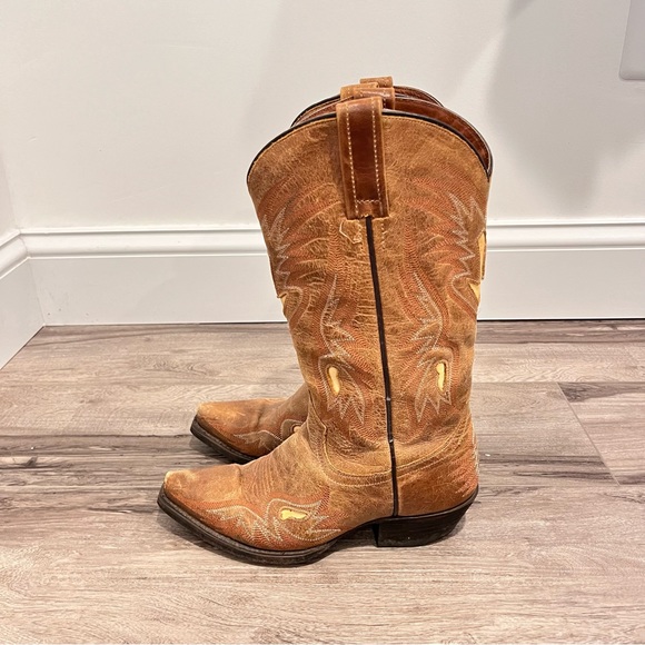 Eight Second Angel Leather Tan Brown Cowgirl Boots Size 6 - Picture 7 of 11